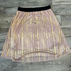 LuLa Roe pink and gold skirt